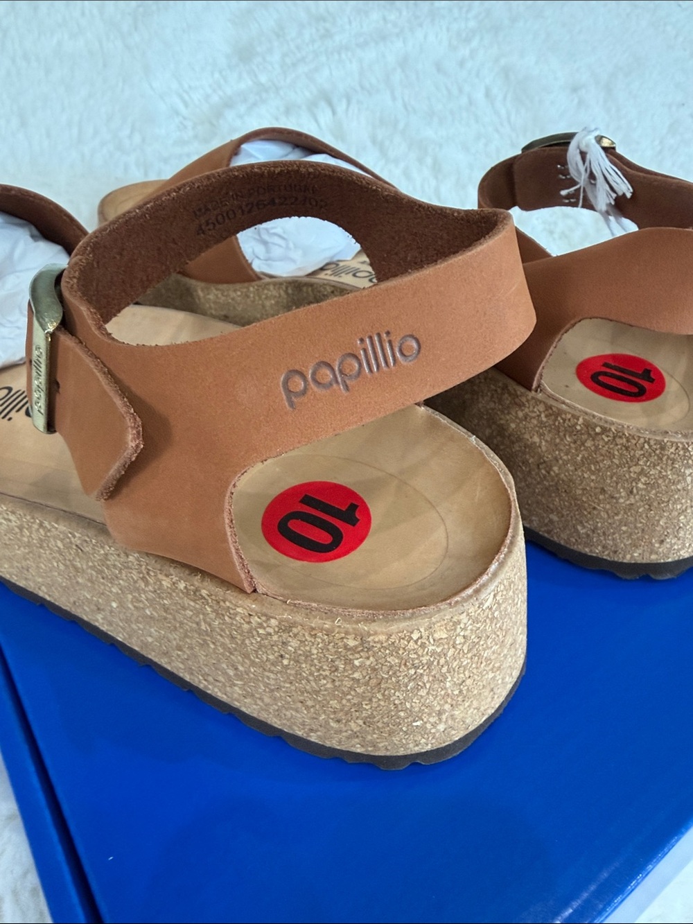 Papillio by Birkenstock,Size 10,Women's Tan Leather Ankle-Strap Sandals - Picture 4 of 17